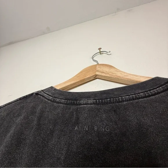 Anine Bing Vintage Eagle Los Angeles Tee in washed black size medium - Picture 5 of 9